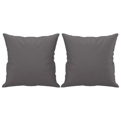 Sofá 2 lugares + almofadas decorativas 120cm couro artif. cinza