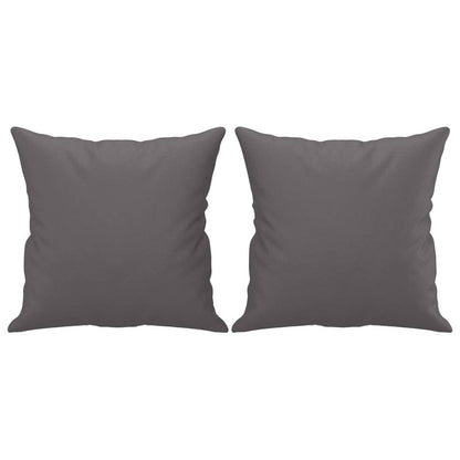 Sofá 2 lugares + almofadas decorativas 140cm couro artif. cinza
