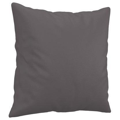Sofá 2 lugares + almofadas decorativas 140cm couro artif. cinza