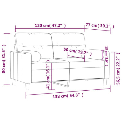 Sofá 2 lugares +almofadas decorativas 120cm tecido cinza-escuro
