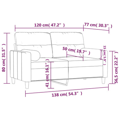Sofá 2 lug. + almofadas decorativas 120 cm tecido amarelo-claro