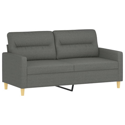 Sofá 2 lugares +almofadas decorativas 140cm tecido cinza-escuro