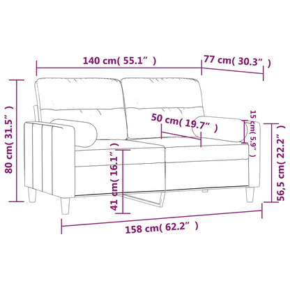 Sofá 2 lugares +almofadas decorativas 140cm tecido cinza-escuro