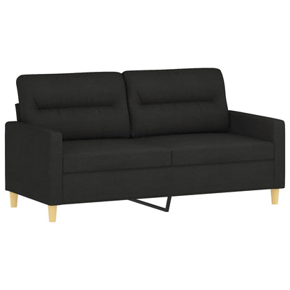 Sofá 2 lugares + almofadas decorativas 140 cm tecido preto