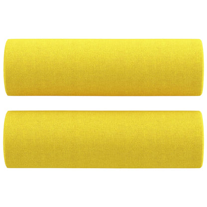 Sofá 3 lugares + almofadas decoração 180cm tecido amarelo-claro