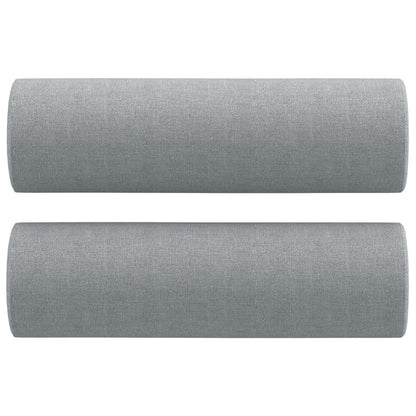Sofá 2 lugares + almofadas decorativas 140cm tecido cinza-claro