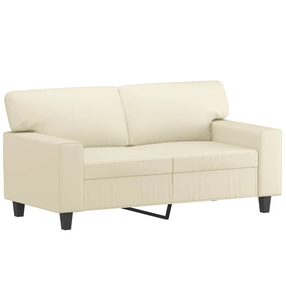 Sofá 2 lugares + almofadas decorativas 120cm couro artif. creme