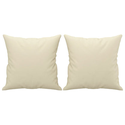 Sofá 2 lugares + almofadas decorativas 140cm couro artif. creme