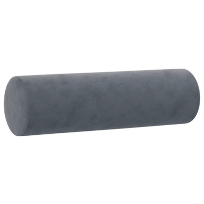 Sofá 2 lug. c/ almofadas decorativas 120 cm veludo cinza-escuro