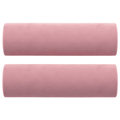 Sofá 2 lug. c/ almofadas decorativas 120 cm veludo rosa