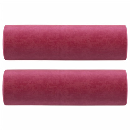 Sofá 2 lug. + almofadas decorativas 120cm veludo vermelho tinto