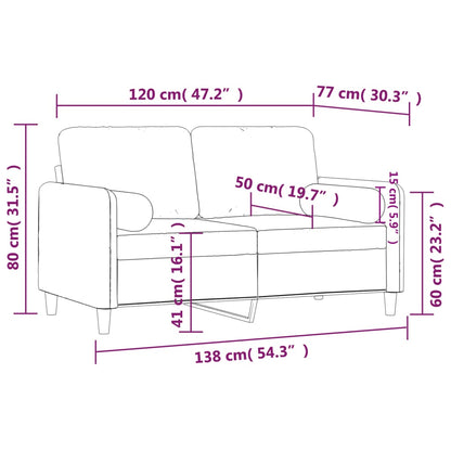 Sofá 2 lugares c/ almofadas decorativas 120 cm veludo preto