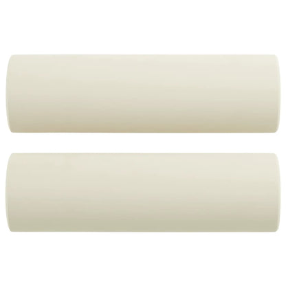 Sofá 2 lugares c/ almofadas decorativas 120 cm veludo creme