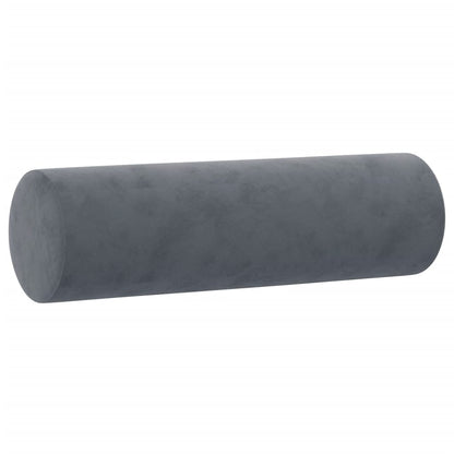 Sofá 2 lug. c/ almofadas decorativas 140 cm veludo cinza-escuro