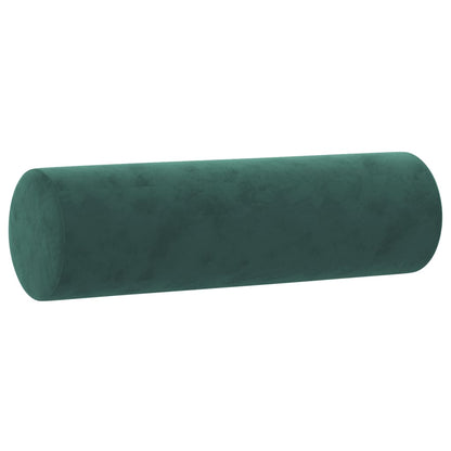 Sofá 2 lug. c/ almofadas decorativas 140cm veludo verde-escuro