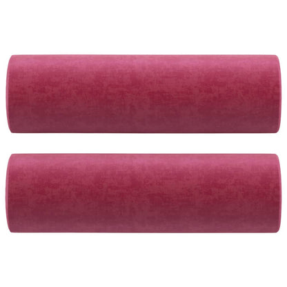 Sofá 2 lug. + almofadas decorativas 140cm veludo vermelho tinto