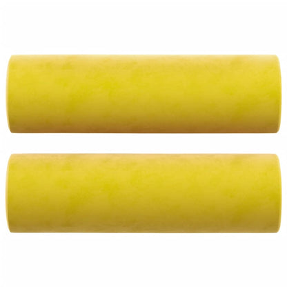 Sofá 2 lugares c/ almofadas decorativas 140 cm veludo amarelo