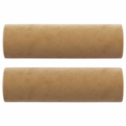 Sofá 3 lugares c/ almofadas decorativas 180 cm veludo castanho