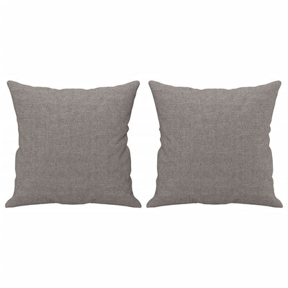 2-seater sofa + decorative cushions 120cm, grey-brown fabric