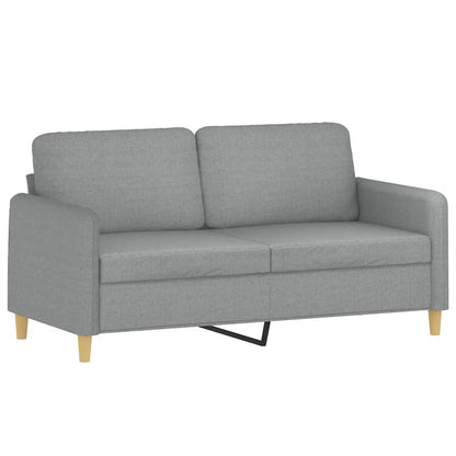 2-seater sofa + decorative cushions 140cm light grey fabric