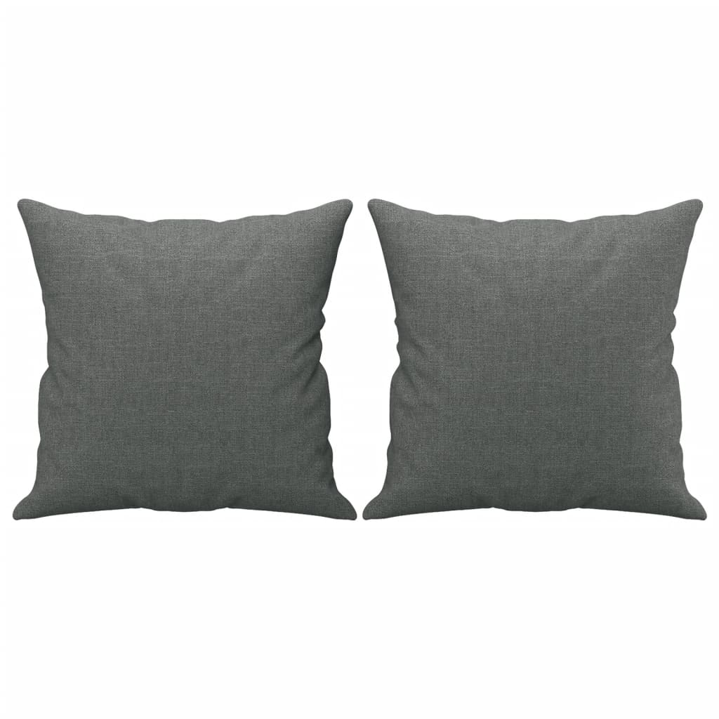 2-seater sofa + decorative cushions 140cm dark grey fabric