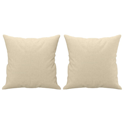 2-seater sofa + decorative cushions 140 cm cream-colored fabric