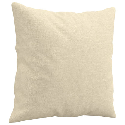 2-seater sofa + decorative cushions 140 cm cream-colored fabric