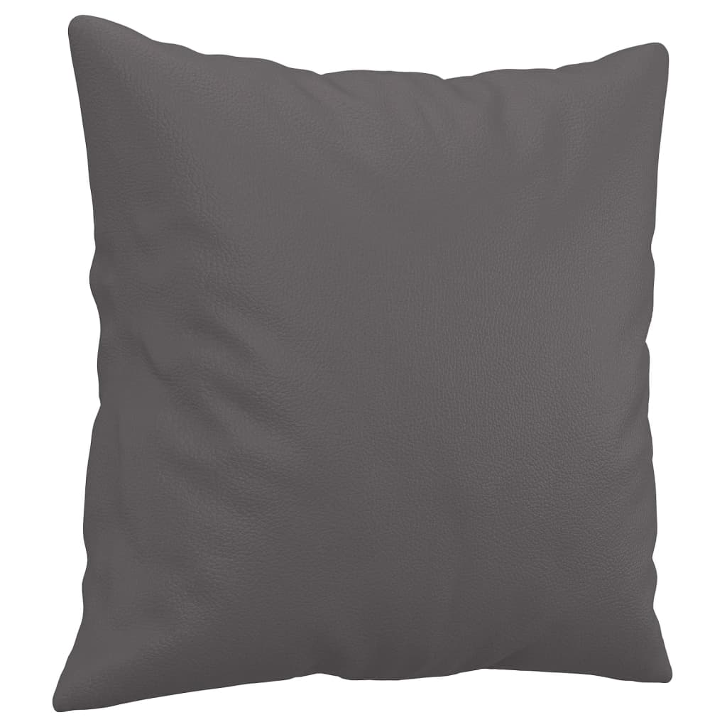 Sofá 2 lugares + almofadas decorativas 140cm couro artif. cinza