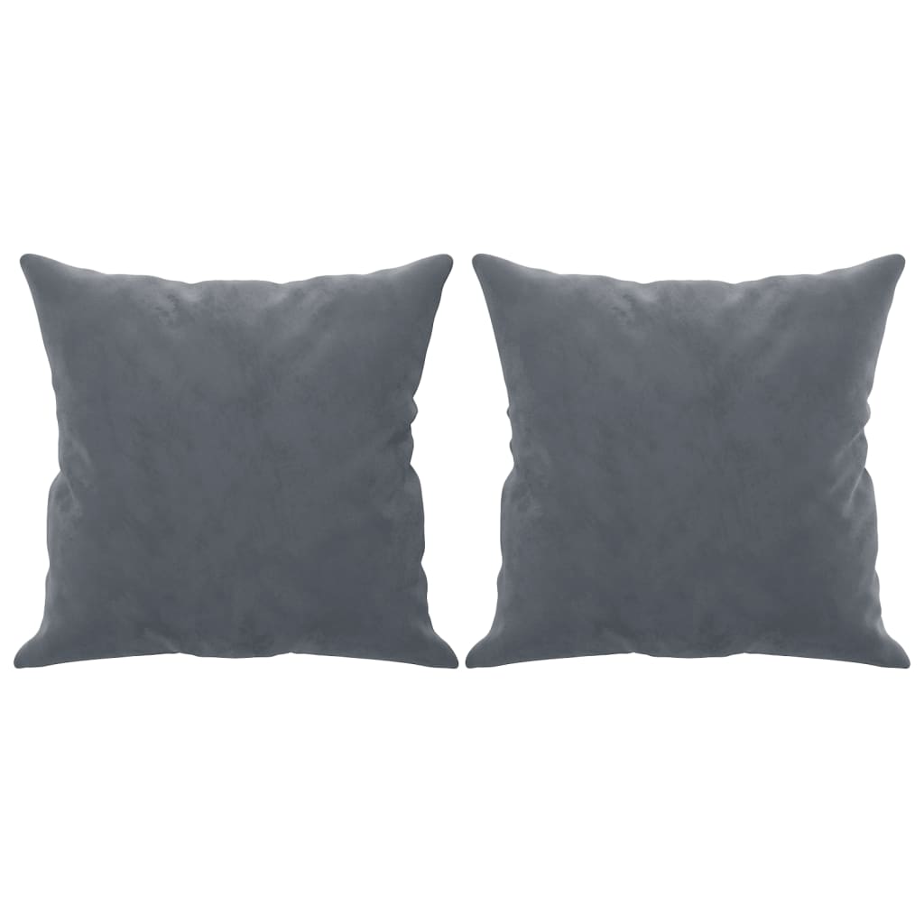 2-seater sofa with decorative cushions 120 cm dark grey velvet