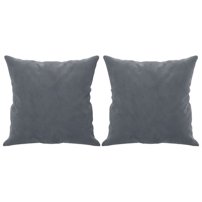 2-seater sofa with decorative cushions 120 cm dark grey velvet