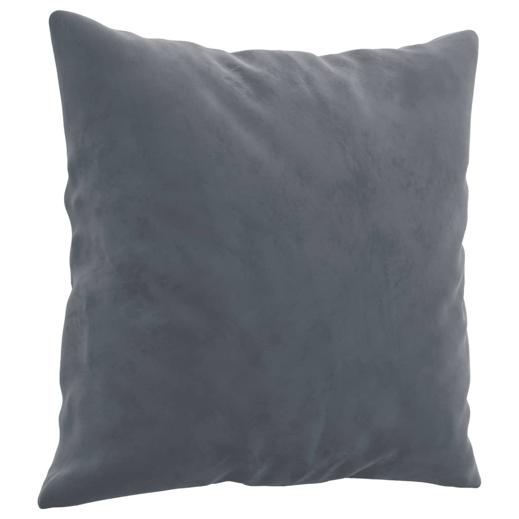 2-seater sofa with decorative cushions 120 cm dark grey velvet