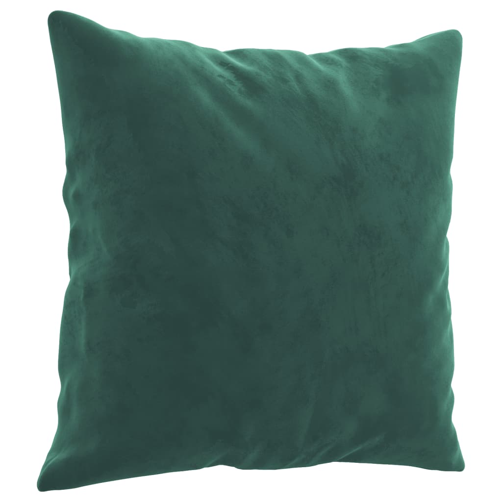 Sofá 2 lug. c/ almofadas decorativas 120 cm veludo verde-escuro