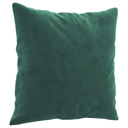 Sofá 2 lug. c/ almofadas decorativas 120 cm veludo verde-escuro