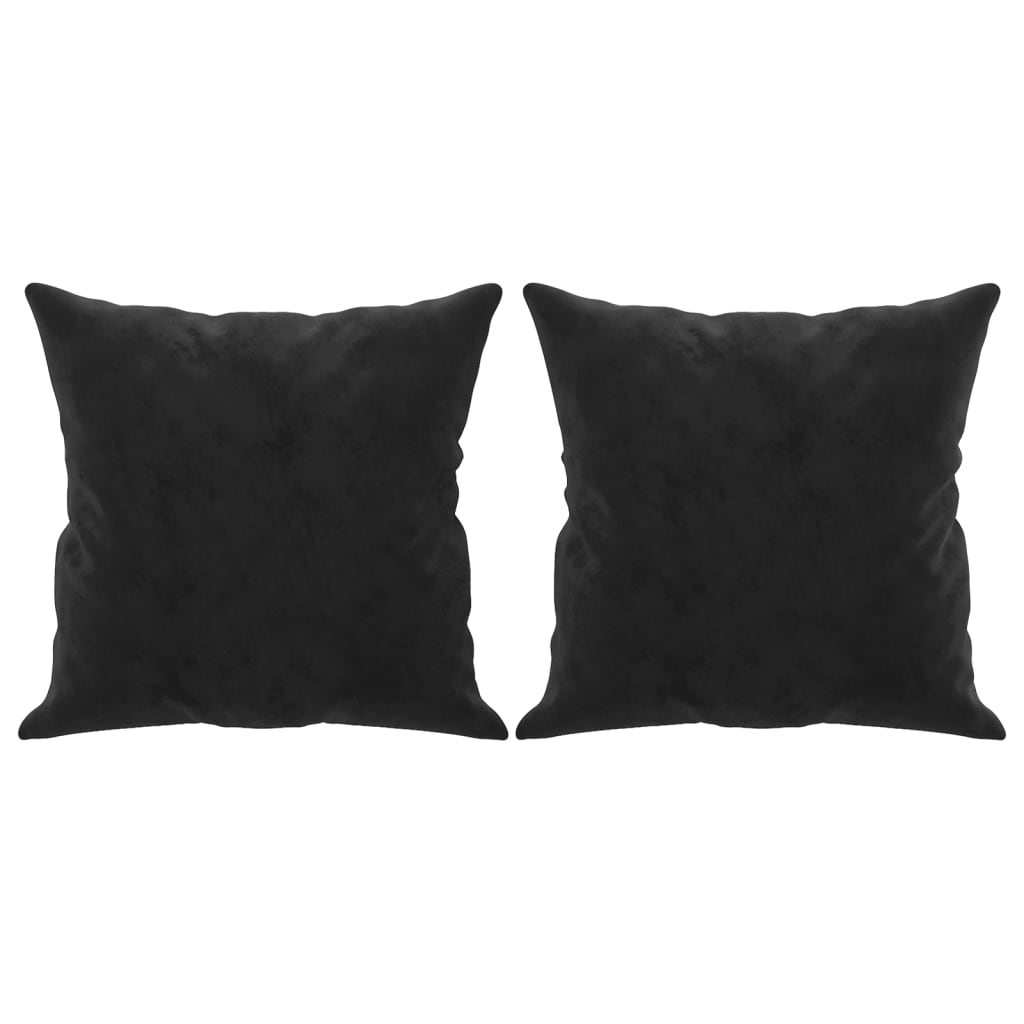 Sofá 2 lugares c/ almofadas decorativas 120 cm veludo preto