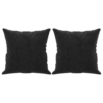Sofá 2 lugares c/ almofadas decorativas 120 cm veludo preto