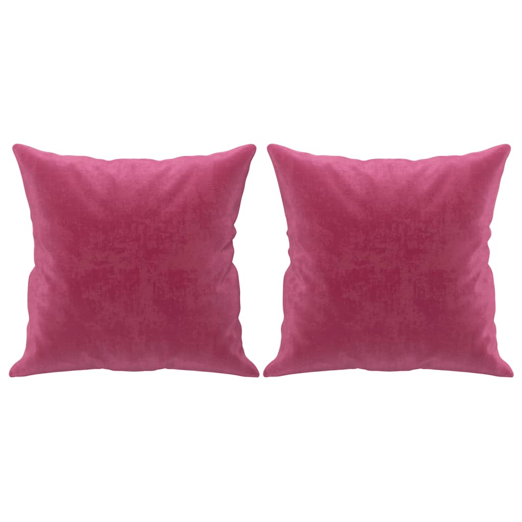 2-seater sofa + decorative cushions 140cm in red velvet
