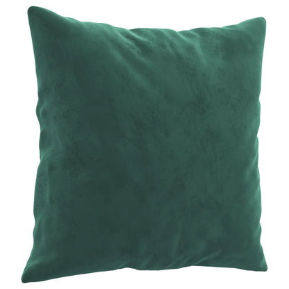 Sofá 3 lug. c/ almofadas decorativas 180 cm veludo verde-escuro
