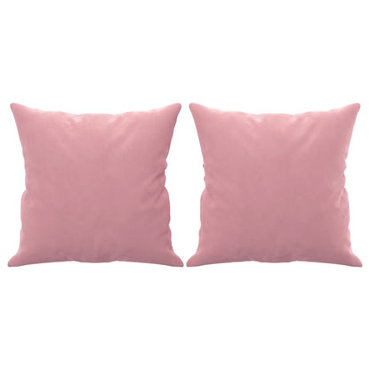 Sofá 3 lugares c/ almofadas decorativas 180 cm veludo rosa