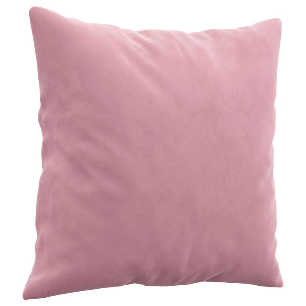 Sofá 3 lugares c/ almofadas decorativas 180 cm veludo rosa