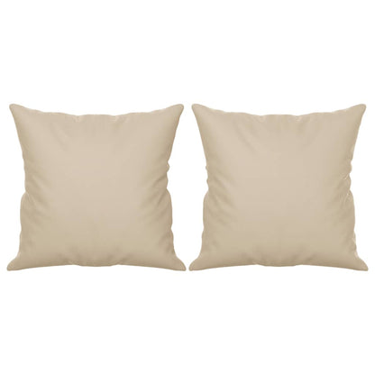 Sofá 2 lugares c/ almofadas 140 cm microfibra cor creme
