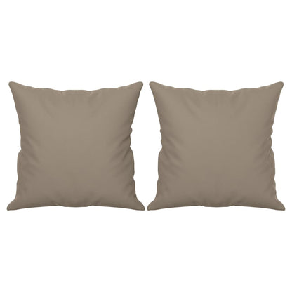 Sofá 3 lugares c/ almofadas 180 cm microfibra cinza-acastanhado