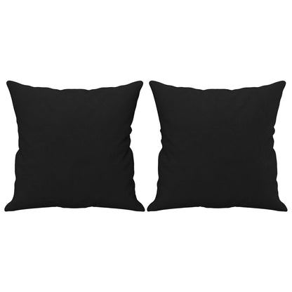 Sofá 3 lugares c/ almofadas 180 cm microfibra preto