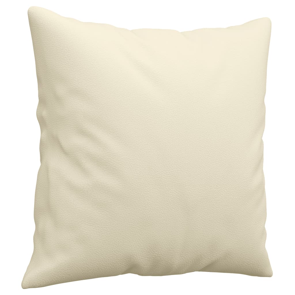 Sofá 2 lugares + almofadas decorativas 120cm couro artif. creme