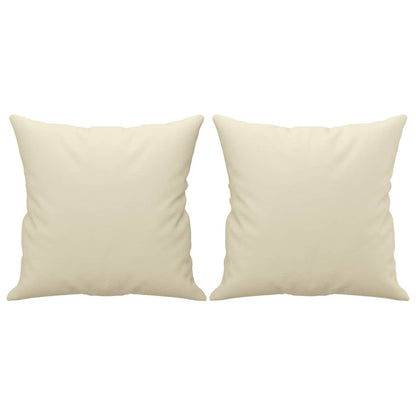 Sofá 2 lugares + almofadas decorativas 140cm couro artif. creme