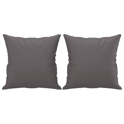 Sofá 2 lugares + almofadas decorativas 140cm couro artif. cinza