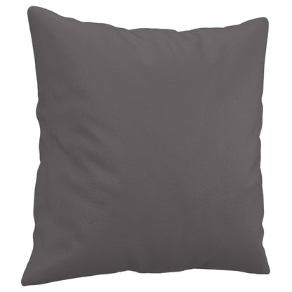 Sofá 2 lugares + almofadas decorativas 140cm couro artif. cinza