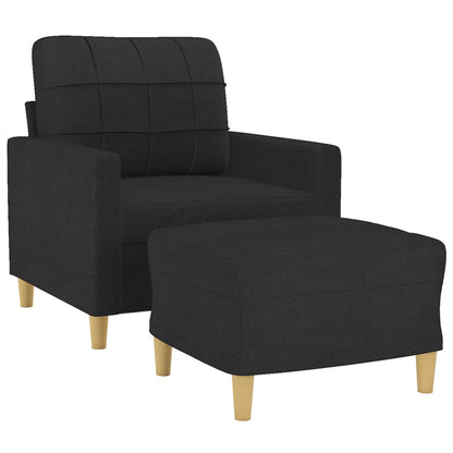 Poltrona com apoio de pés 60 cm tecido preto