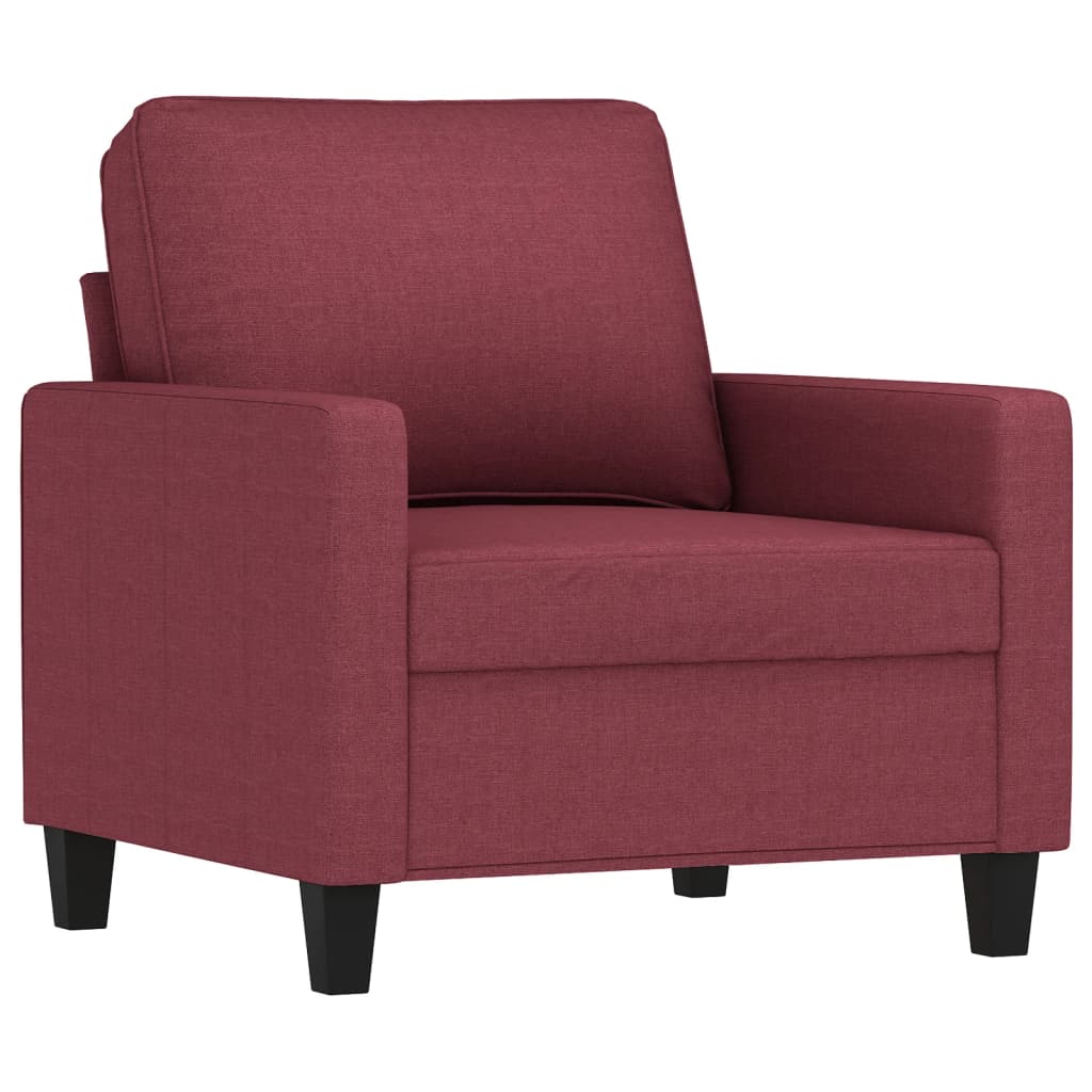 Poltrona com apoio de pés 60 cm tecido vermelho tinto