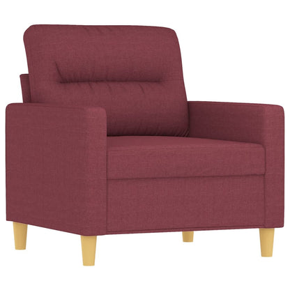 Poltrona com apoio de pés 60 cm tecido vermelho tinto