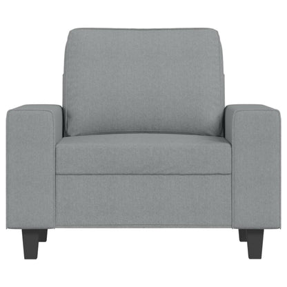 Poltrona com apoio de pés 60 cm tecido cinzento-claro